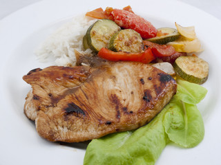 Putenschnitzel mit Gemüse