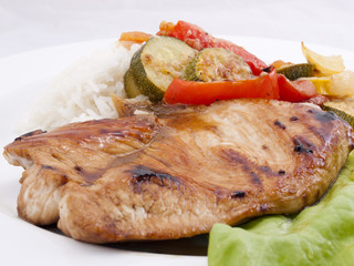Putenschnitzel mit Gemüse