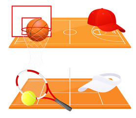 Tennis and basketball backgrounds