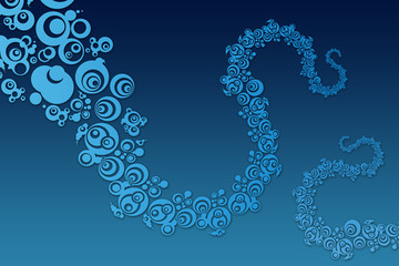 blue ornamental wave, background