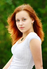 Closeup portrait of a beautiful young woman