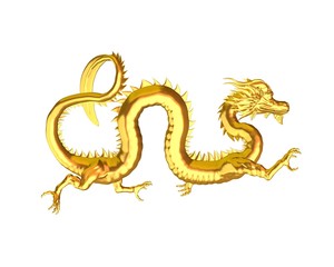 Obraz premium Golden Chinese Dragon - 3