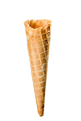 empty Ice cream cone isolated on white
