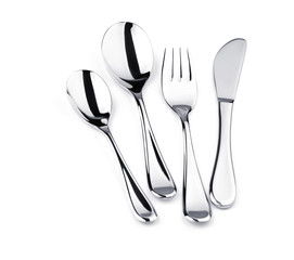 Silverware set - fork, knife, and two spoons