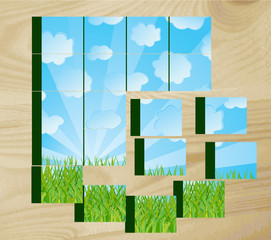 Children's cubes with the nature image