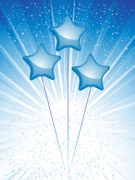 Blue Star Shaped Balloons