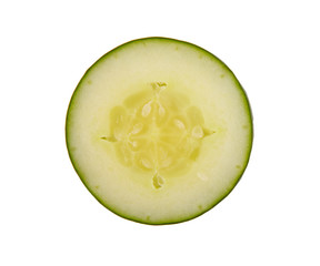 cucumber slice isolated in white background