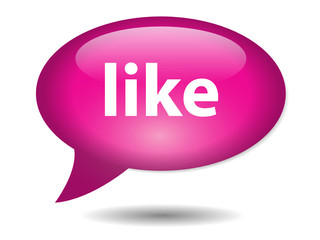 LIKE Speech Bubble Icon (web button social network buzz share)