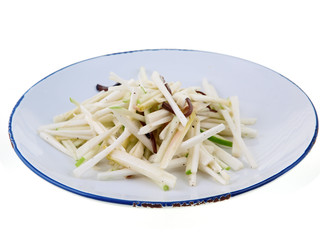 fresh asparagus salad with truffles and apples