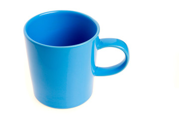 Blue cup isolated white