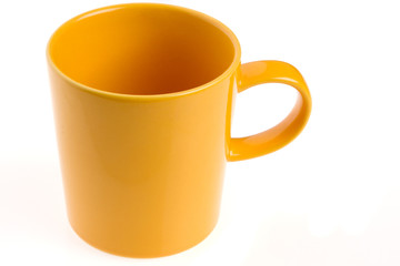 Yellow cup isolated white