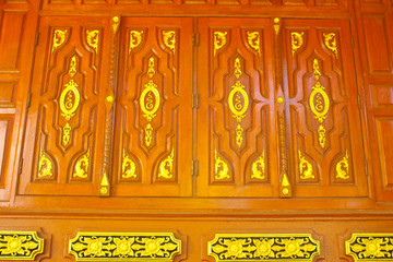 Thai style temple windows