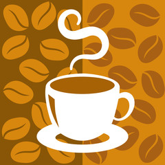 Cup of coffee with abstract background