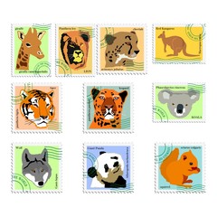 collection of stamps of animals
