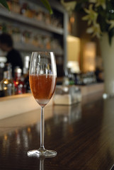 Sparkeling champion cocktail in a champagne glass