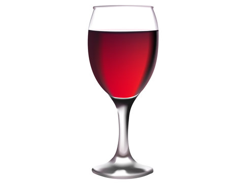 Vector illustration of a glass of red wine