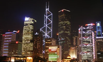 Foto op Plexiglas Hong Kong Central la nuit © Pascal06