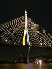 Night scene of Bhumibol Bridge