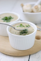 Mushroom soup with parsley