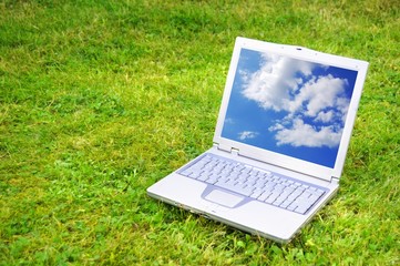 laptop and blue sky