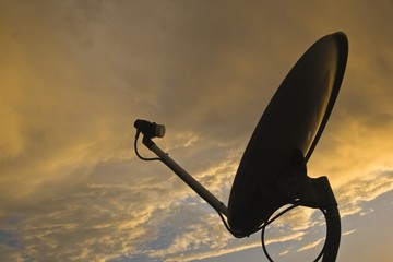 Silhouette of a dish antenna