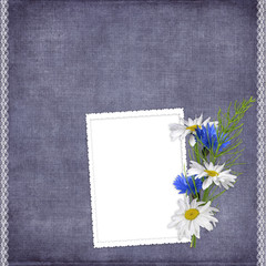 Card for the holiday  with flowers on the abstract background