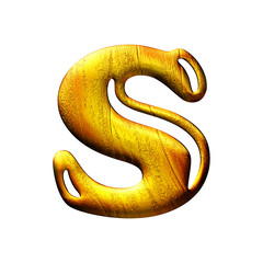 3D golden letter isolated