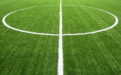 lines on soccer field green grass
