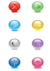 multicolor buttons with symbols