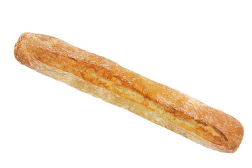french or italian baguette isolated on white background