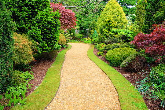Beautiful garden in springtime in Scotland