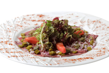 salad on a plate. object on a white background