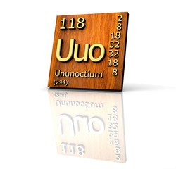 Ununoctium from Periodic Table of Elements - wood board