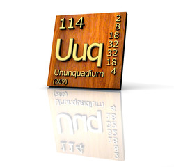 Ununquadium Periodic Table of Elements - wood board