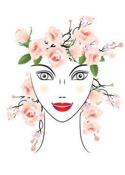 Floral woman © Anna Tyukhmeneva