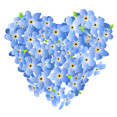 Floral blue heart