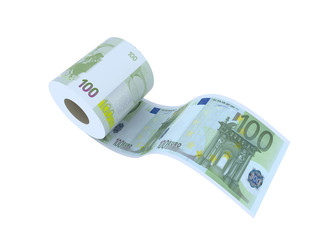 euro toilet paper 3d illustration