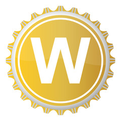 Fototapeta premium letter w on cap