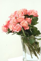 posy of pink roses