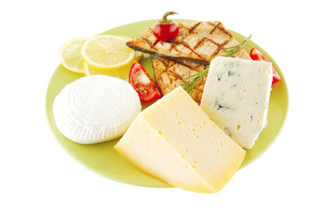 dry cheeses and salmon