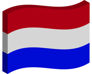 Flagge Niederlande, wehend, Stein