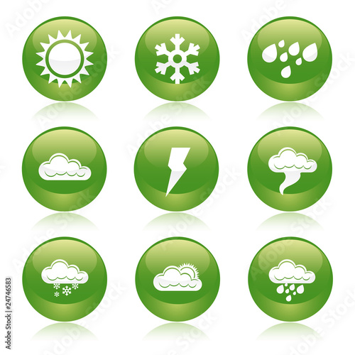 "weather green glossy icons" Imágenes de archivo y vectores libres de