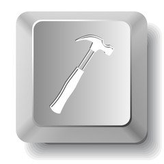 Hammer. Vector computer key.