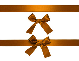 golden-brown horizontal ribbon with bow