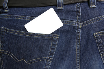White cards in jeanse pocket