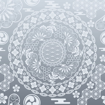 Japanese style modern silver background