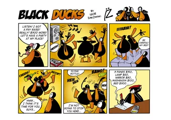 Abwaschbare Fototapete Comics Black Ducks Comic-Strip Folge 47