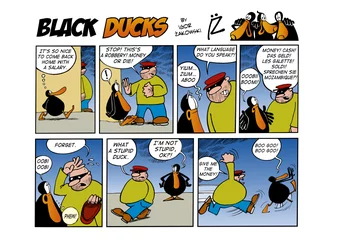 Abwaschbare Fototapete Comics Black Ducks Comic-Strip Folge 46