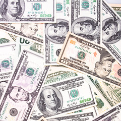 Fototapeta premium heap of American dollars (closeup)