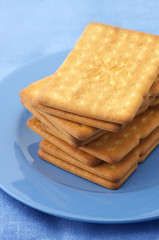 Crackers in plate